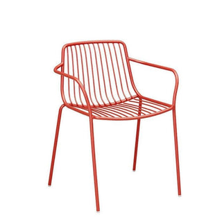 Pedrali Nolita 3655 garden armchair with armrests and low backrest Pedrali Red RO200 - Buy now on ShopDecor - Discover the best products by PEDRALI design