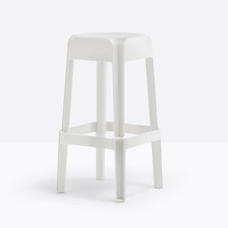 Pedrali Rubik 580 outdoor plastic stool with seat H.29 17/32 inch White - Buy now on ShopDecor - Discover the best products by PEDRALI design