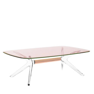 Kartell Blast rectangular side table with crystal bronze structure and pink top h. 15.74 inch - Buy now on ShopDecor - Discover the best products by KARTELL design