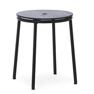 Normann Copenhagen Circa black steel stool with oak seat h. 17 2/3 in. Normann Copenhagen Circa Black Oak - Buy now on ShopDecor - Discover the best products by NORMANN COPENHAGEN design