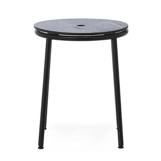 Normann Copenhagen Circa black steel stool with oak seat h. 17 2/3 in. - Buy now on ShopDecor - Discover the best products by NORMANN COPENHAGEN design