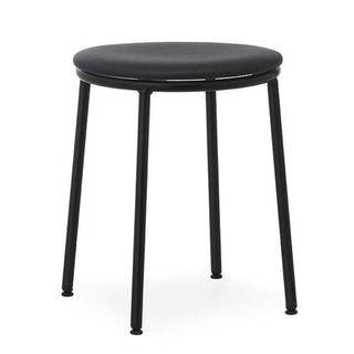 Normann Copenhagen Circa black steel stool with upholstery ultra leather seat h. 17 2/3 in. Normann Copenhagen Circa Ultra Leather Black 41599 - Buy now on ShopDecor - Discover the best products by NORMANN COPENHAGEN design