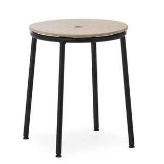 Normann Copenhagen Circa black steel stool with oak seat h. 17 2/3 in. Normann Copenhagen Circa Oak - Buy now on ShopDecor - Discover the best products by NORMANN COPENHAGEN design