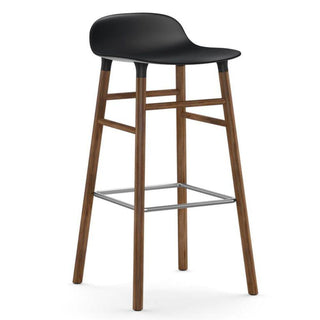 Normann Copenhagen Form walnut bar stool with polypropylene seat h. 29 1/2 in. Normann Copenhagen Form Black - Buy now on ShopDecor - Discover the best products by NORMANN COPENHAGEN design