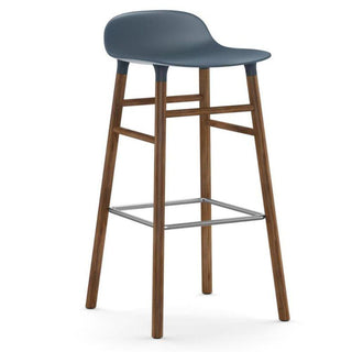 Normann Copenhagen Form walnut bar stool with polypropylene seat h. 29 1/2 in. Normann Copenhagen Form Blue - Buy now on ShopDecor - Discover the best products by NORMANN COPENHAGEN design