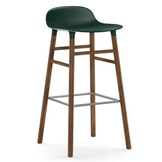 Normann Copenhagen Form walnut bar stool with polypropylene seat h. 29 1/2 in. Normann Copenhagen Form Green - Buy now on ShopDecor - Discover the best products by NORMANN COPENHAGEN design