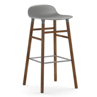 Normann Copenhagen Form walnut bar stool with polypropylene seat h. 29 1/2 in. Normann Copenhagen Form Grey - Buy now on ShopDecor - Discover the best products by NORMANN COPENHAGEN design