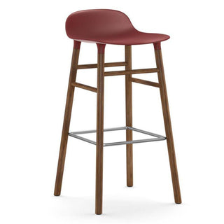 Normann Copenhagen Form walnut bar stool with polypropylene seat h. 29 1/2 in. Normann Copenhagen Form Red - Buy now on ShopDecor - Discover the best products by NORMANN COPENHAGEN design