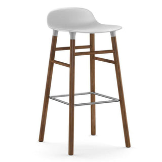 Normann Copenhagen Form walnut bar stool with polypropylene seat h. 29 1/2 in. Normann Copenhagen Form White - Buy now on ShopDecor - Discover the best products by NORMANN COPENHAGEN design