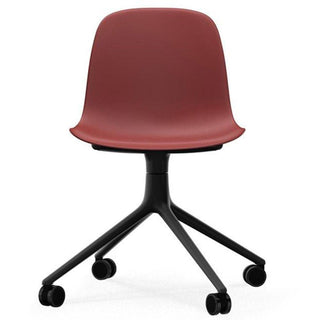 Normann Copenhagen Form polypropylene swivel chair with 4 wheels, black aluminium legs - Buy now on ShopDecor - Discover the best products by NORMANN COPENHAGEN design