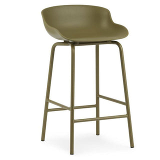 Normann Copenhagen Hyg steel bar stool with polypropylene seat h. 25 2/3 in. Normann Copenhagen Hyg Olive - Buy now on ShopDecor - Discover the best products by NORMANN COPENHAGEN design