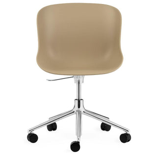 Normann Copenhagen Hyg polypropylene swivel chair with 5 wheels, aluminium legs and gas lift - Buy now on ShopDecor - Discover the best products by NORMANN COPENHAGEN design