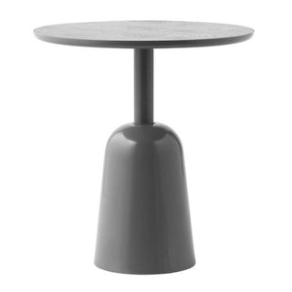 Normann Copenhagen Turn adjustable steel table diam. 21 2/3 in. with ash top - Buy now on ShopDecor - Discover the best products by NORMANN COPENHAGEN design
