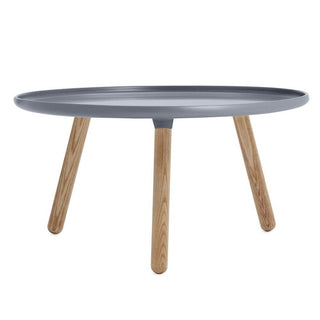 Normann Copenhagen Tablo Large table with plastic top diam. 30 3/4 in. and ash legs Normann Copenhagen Tablo Grey - Buy now on ShopDecor - Discover the best products by NORMANN COPENHAGEN design