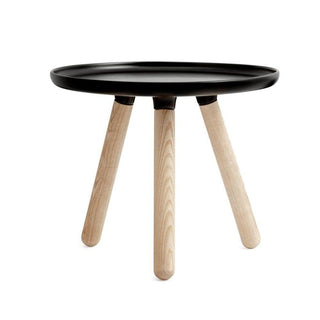 Normann Copenhagen Tablo Small table with plastic top diam. 19 3/4 in. and ash legs Normann Copenhagen Tablo Black - Buy now on ShopDecor - Discover the best products by NORMANN COPENHAGEN design