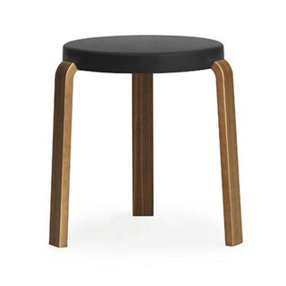 Normann Copenhagen Tap polypropylene stool with walnut legs h. 17 in. Normann Copenhagen Tap Black - Buy now on ShopDecor - Discover the best products by NORMANN COPENHAGEN design