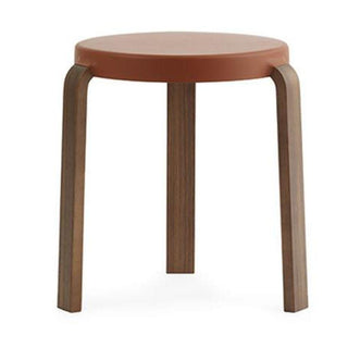 Normann Copenhagen Tap polypropylene stool with walnut legs h. 17 in. Normann Copenhagen Tap Caramel - Buy now on ShopDecor - Discover the best products by NORMANN COPENHAGEN design