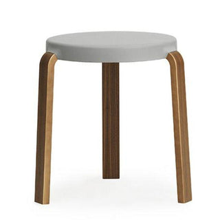 Normann Copenhagen Tap polypropylene stool with walnut legs h. 17 in. Normann Copenhagen Tap Grey - Buy now on ShopDecor - Discover the best products by NORMANN COPENHAGEN design