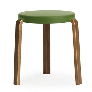 Normann Copenhagen Tap polypropylene stool with walnut legs h. 17 in. Normann Copenhagen Tap Olive - Buy now on ShopDecor - Discover the best products by NORMANN COPENHAGEN design