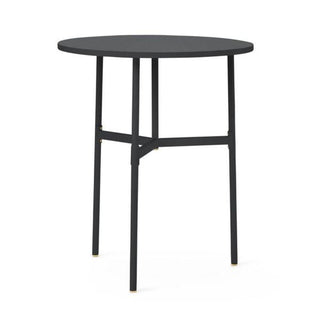 Normann Copenhagen Union table with laminate top diam. 31 1/2 in, h. 37 1/2 in. and steel legs Normann Copenhagen Union Black - Buy now on ShopDecor - Discover the best products by NORMANN COPENHAGEN design