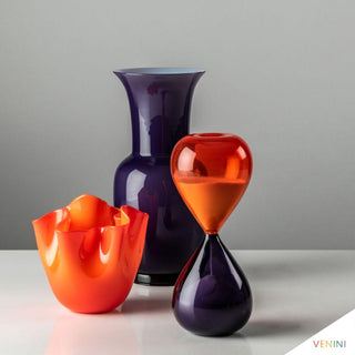 Venini Clessidra 420.06 hourglass indigo-orange h. 9 27/32 in. - Buy now on ShopDecor - Discover the best products by VENINI design